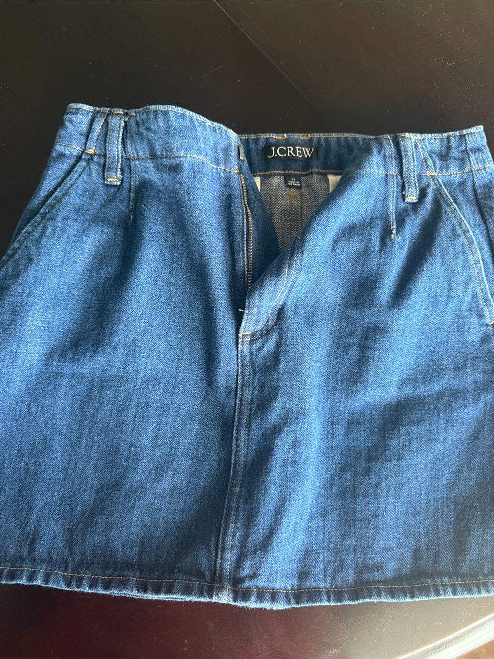 J. Crew mini Denim Skirt in True Blue